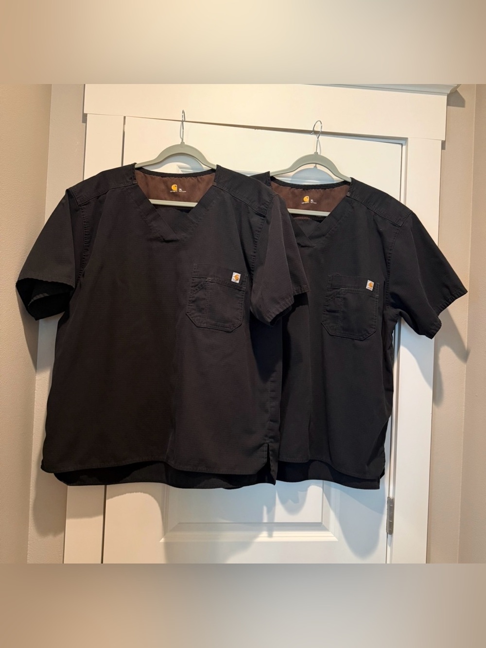 Carhartt Men's XL Ripstop Scrub Tops Lot Of 2 Black Nurse Dr.